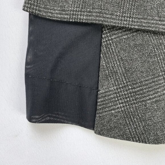 SANDRO FERRONE GREY PLAID BLACK SHEER MESH COMBO PEAK LAPEL BLAZER - S - Picture 10 of 10